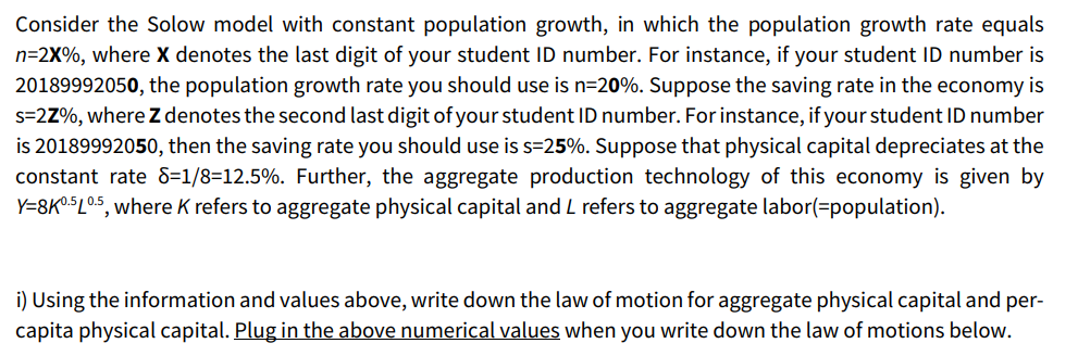 Solved Consider The Solow Model With Constant Population Chegg