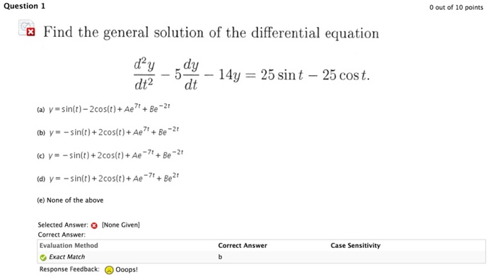 Solved Find The General Solution Of The Differential Chegg