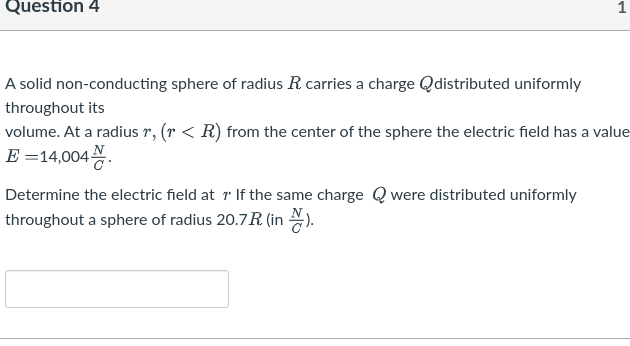 Solved A Solid Non Conducting Sphere Of Radius R Carries A Chegg