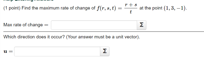 Solved 1 Point Find The Maximum Rate Of Change Of Chegg