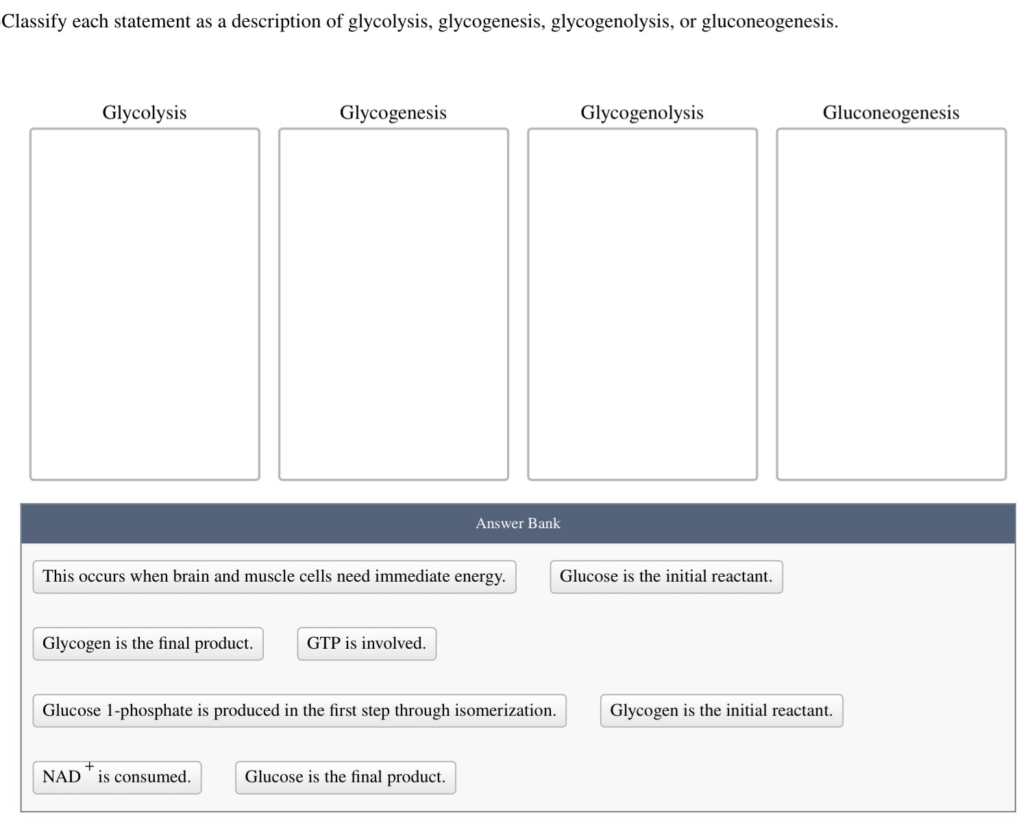 Solved Classify Each Statement As A Description Of Chegg