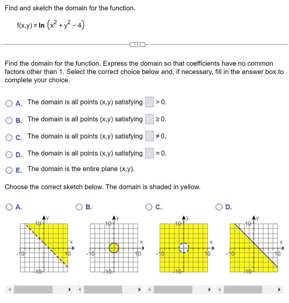 Solved Find And Sketch The Domain For The Function Chegg