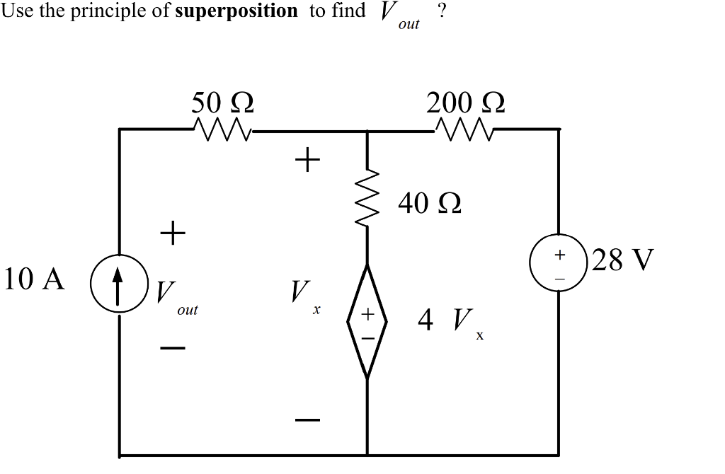 Solved Use The Principle Of Superposition To Find Vout Chegg