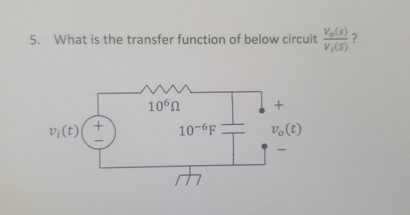 Solved What Is The Transfer Function Of Below Circuit Vis Chegg