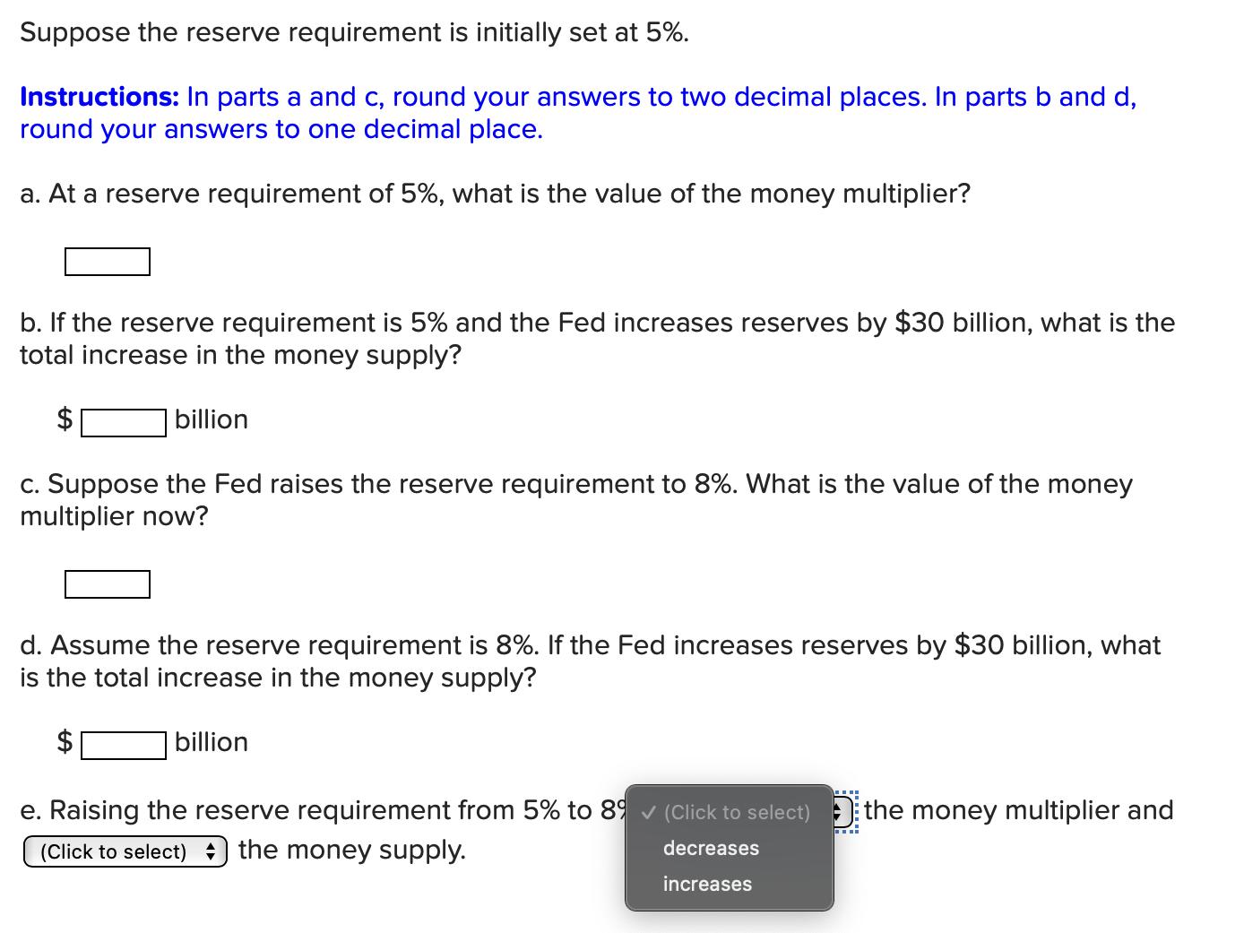 Solved Suppose The Reserve Requirement Is Initially Set At Chegg