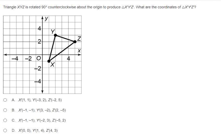 Solved Triangle Xyz Is Rotated Counterclockwise About Chegg