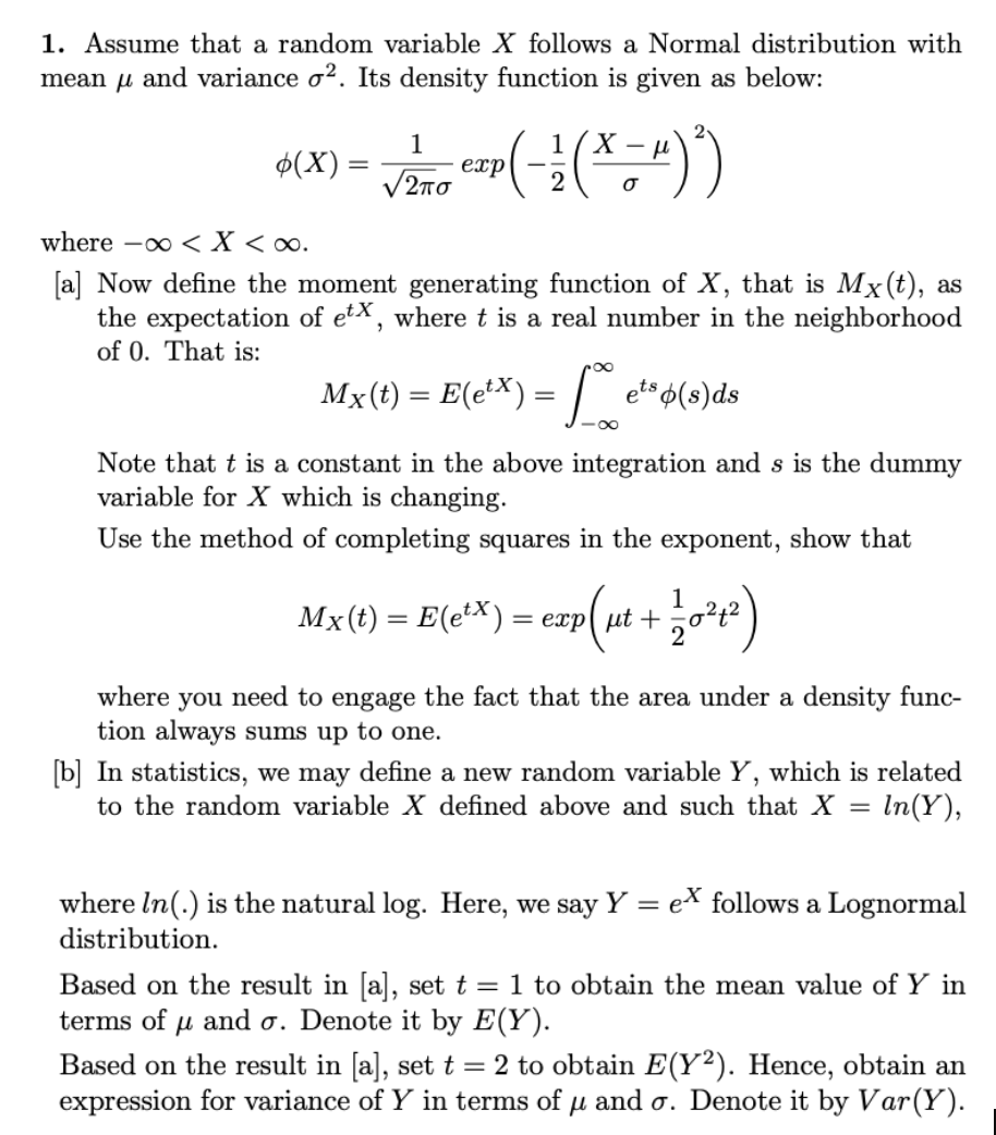 Solved Assume That A Random Variable X Follows A Normal Chegg