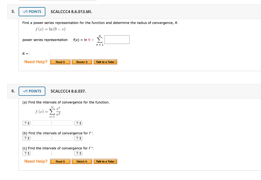 Solved Points Scalccc Mi Find A Power Series Chegg