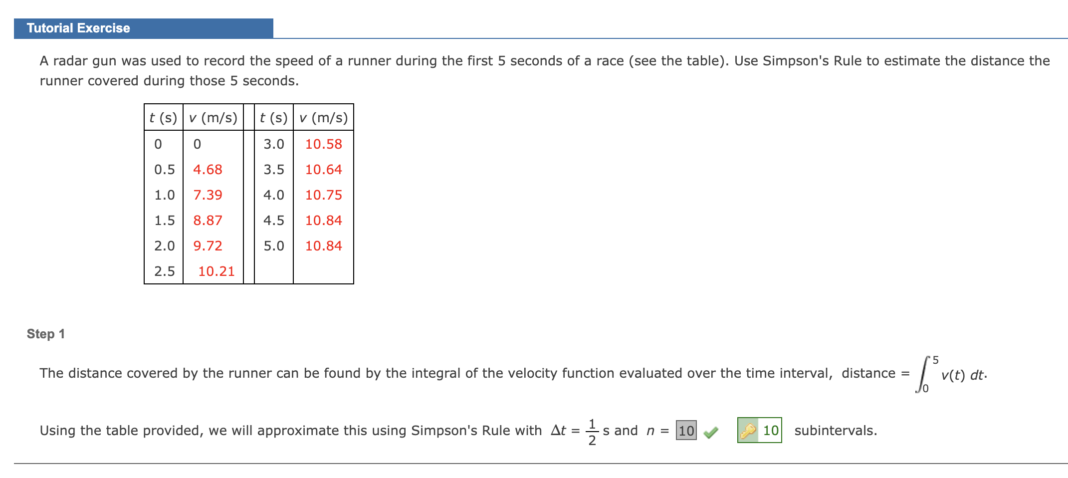 Solved A Radar Gun Was Used To Record The Speed Of A Runner Chegg