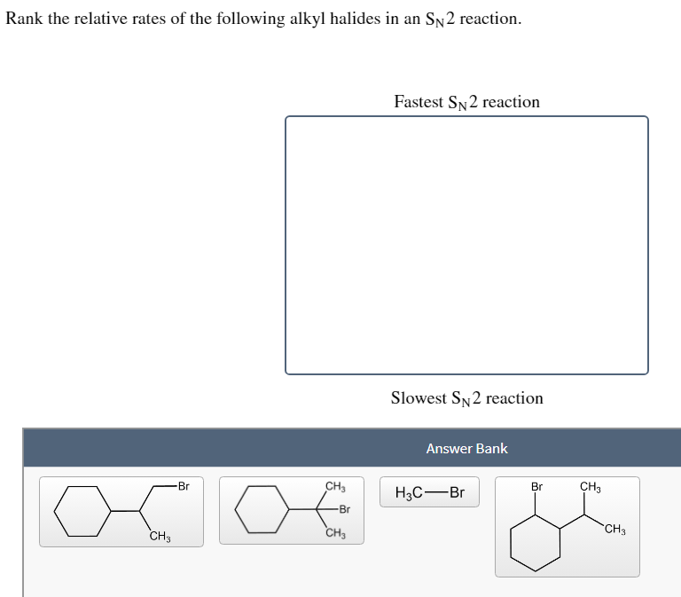 Rank The Relative Rates Of The Following Alkyl Chegg