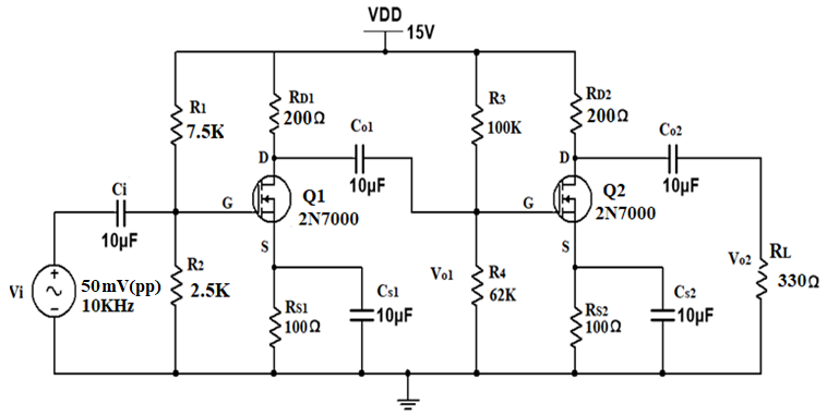 Solved For The Two Stage Amplifier Circuit Shown Calculate Chegg