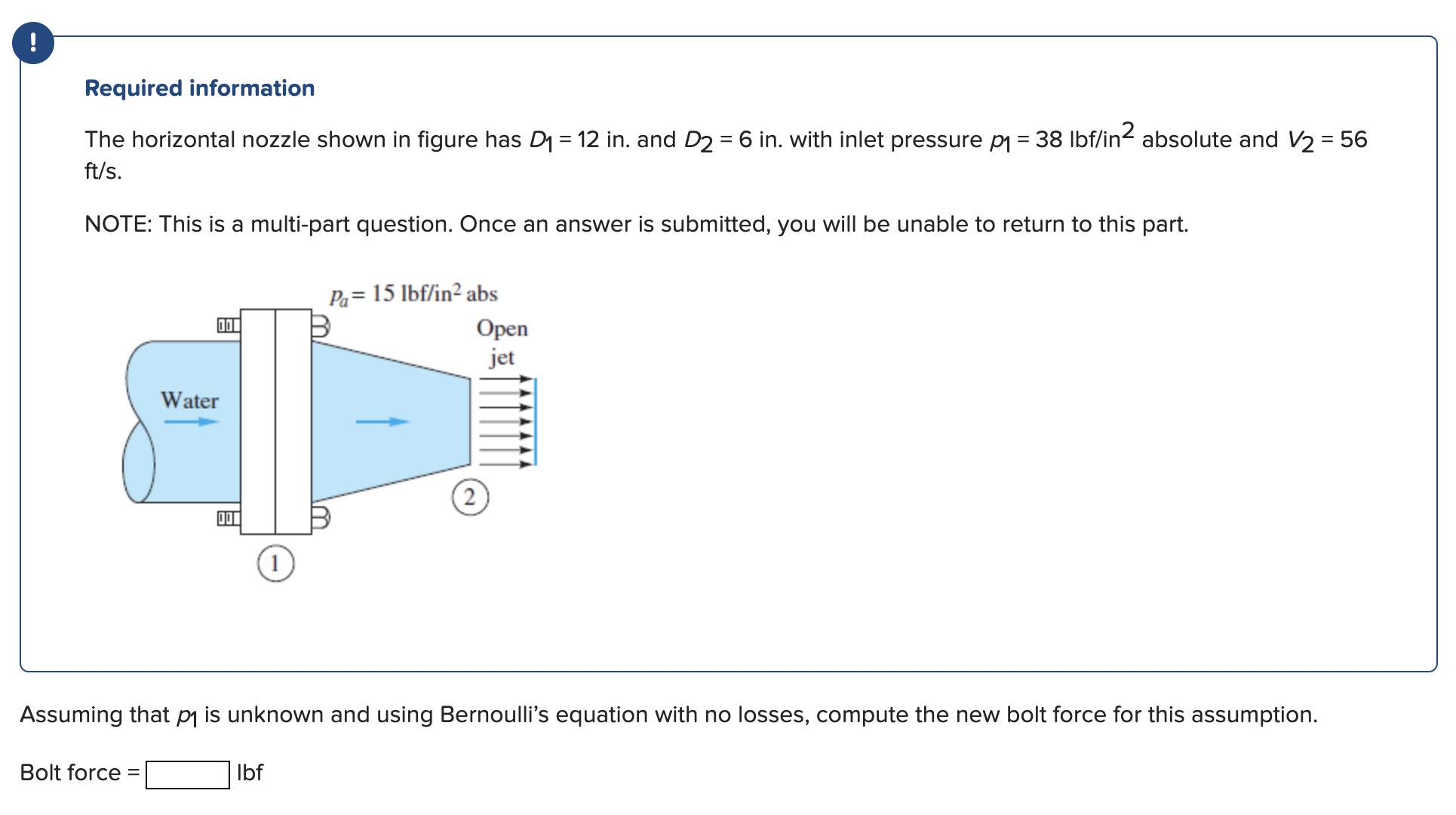 Solved Required Information The Horizontal Nozzle Shown In Chegg