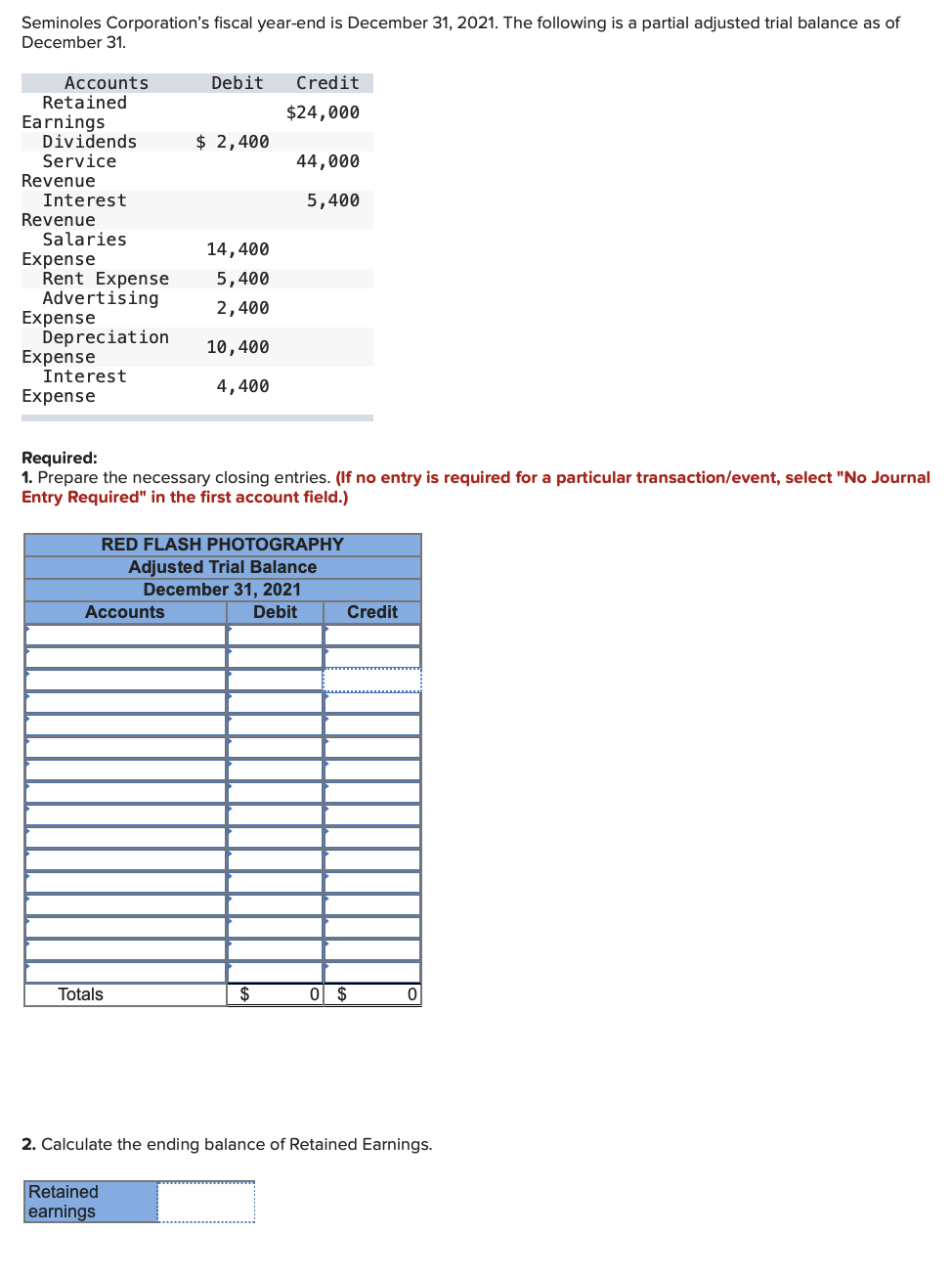 Solved Seminoles Corporation S Fiscal Year End Is December Chegg