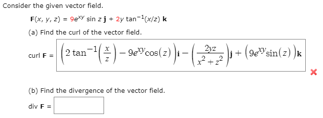 Solved Consider The Given Vector Field F X Y Z Exy Chegg