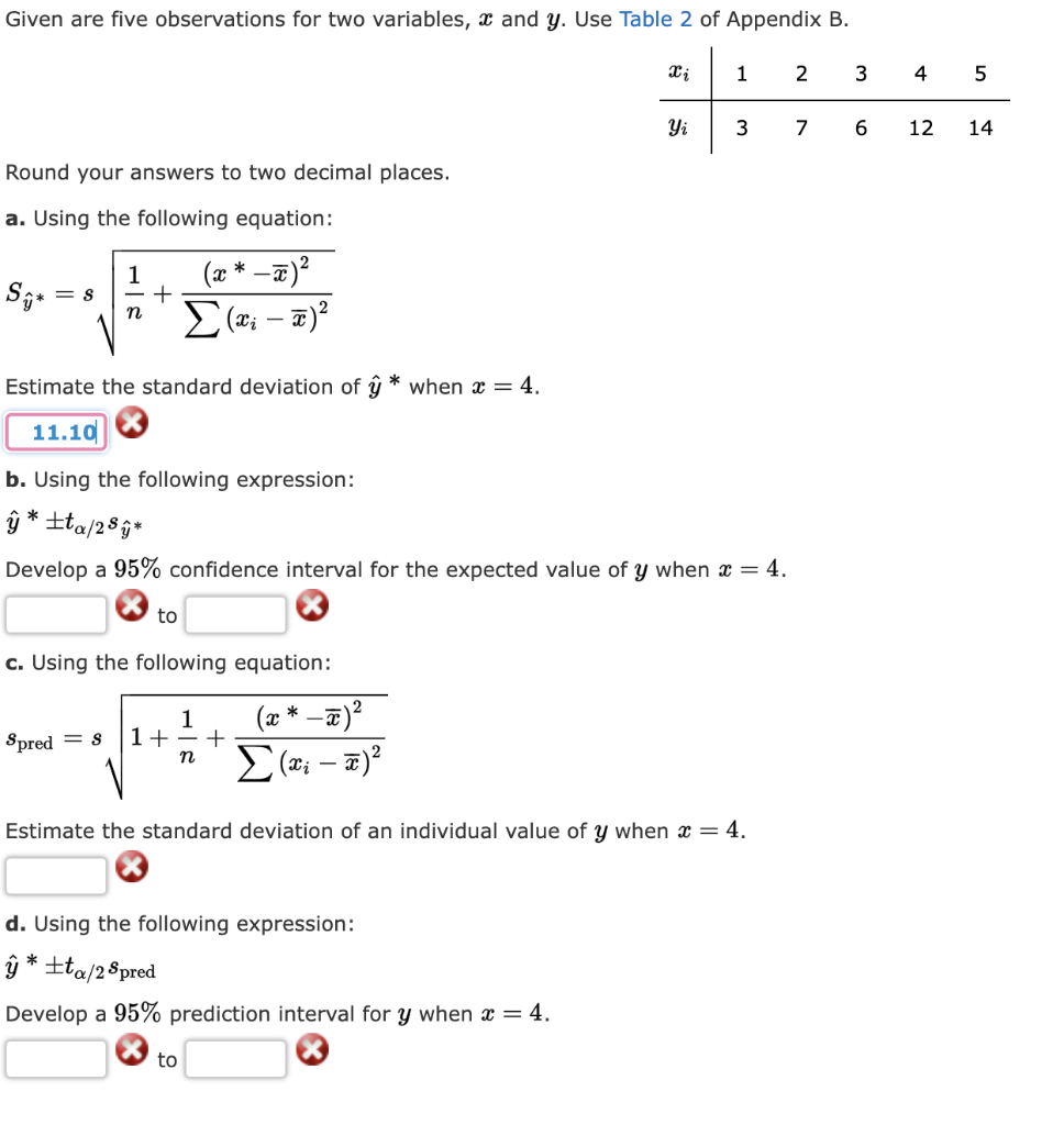 Given Are Five Observations For Two Variables X And Chegg