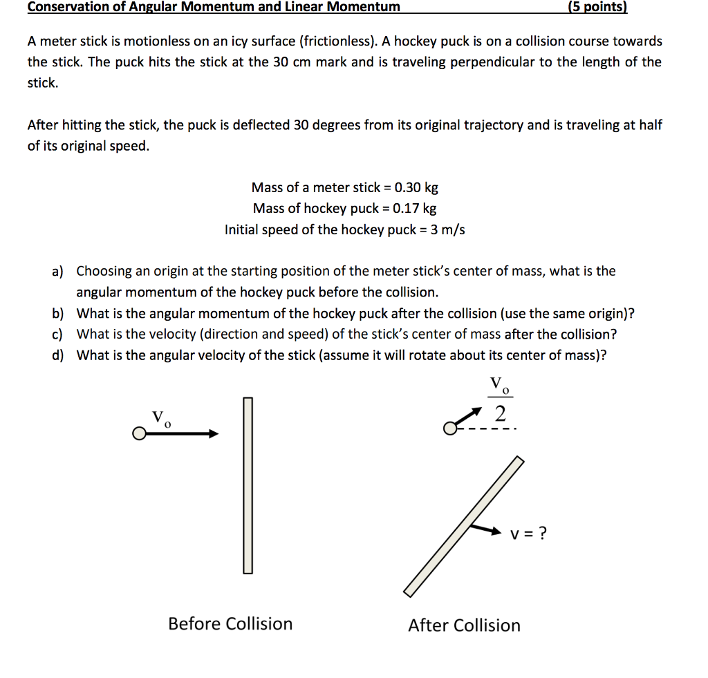 Solved Conservation Of Angular Momentum And Linear Momentum Chegg