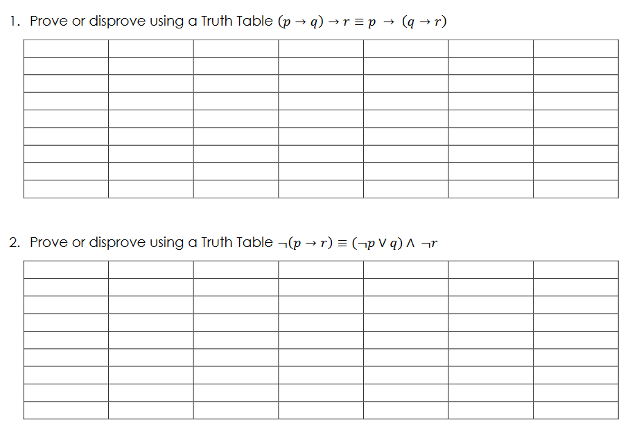 Solved 1 Prove Or Disprove Using A Truth Table P Q R P Chegg