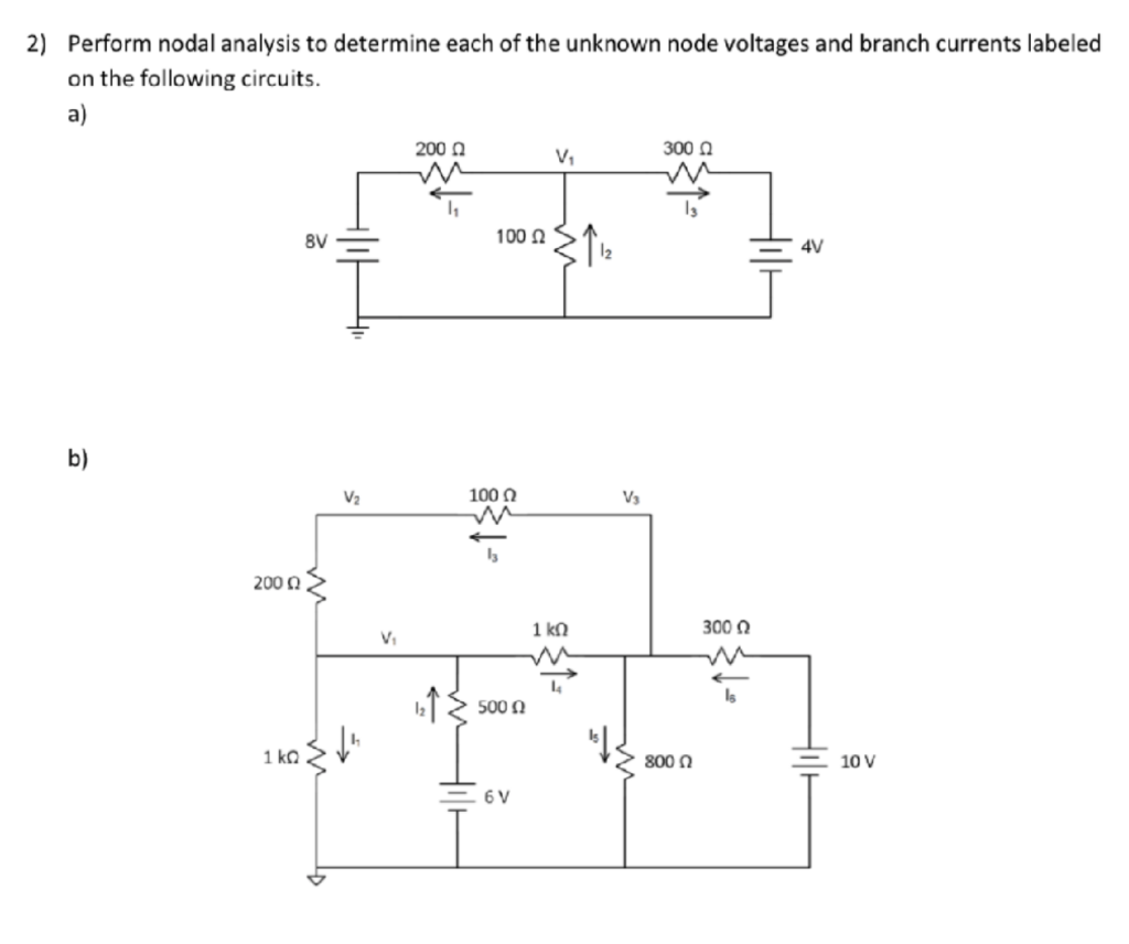 Solved 2 Perform Nodal Analysis To Determine Each Of The Chegg