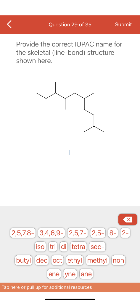 Solved Provide The Correct IUPAC Name For The Skeletal Chegg