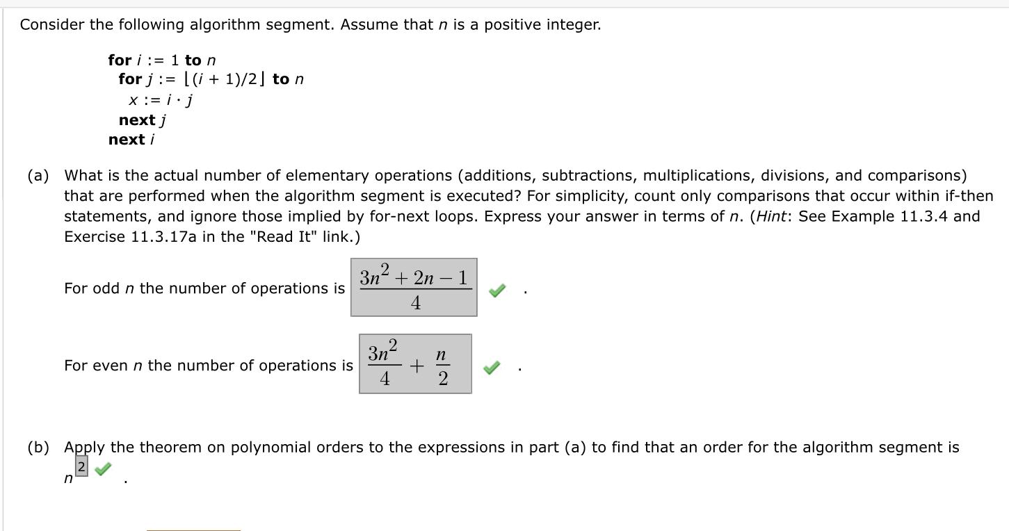 Solved Consider The Following Algorithm Segment Assume That Chegg