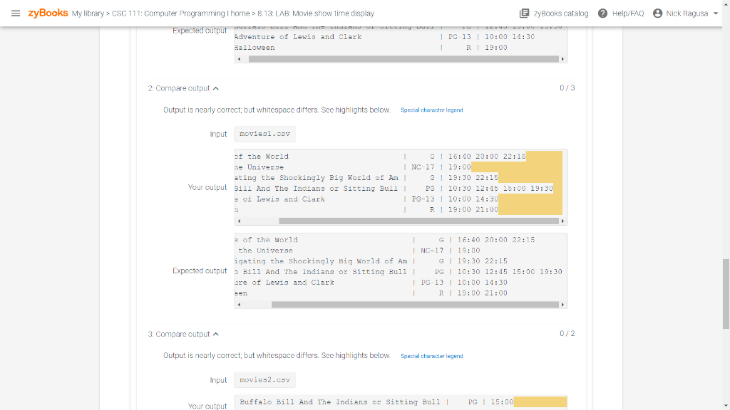 Solved ZyBooks My Library CSC 111 Computer Programming Chegg