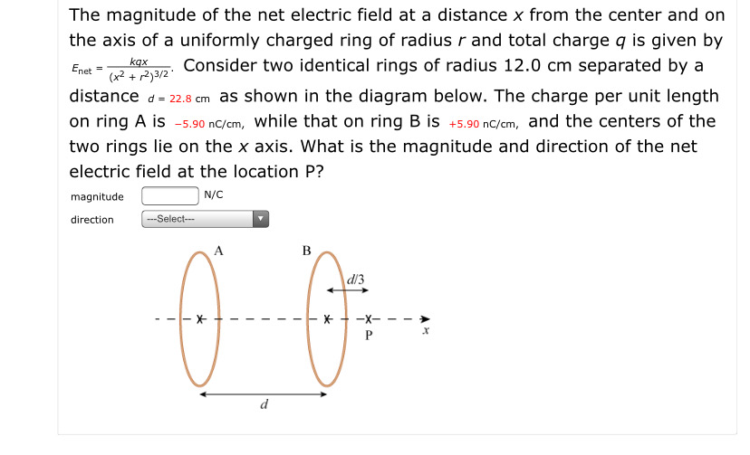 Solved The Magnitude Of The Net Electric Field At A Distance Chegg