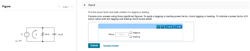 Solved Part A Find The Phasor Current I Enter Your Answer Chegg