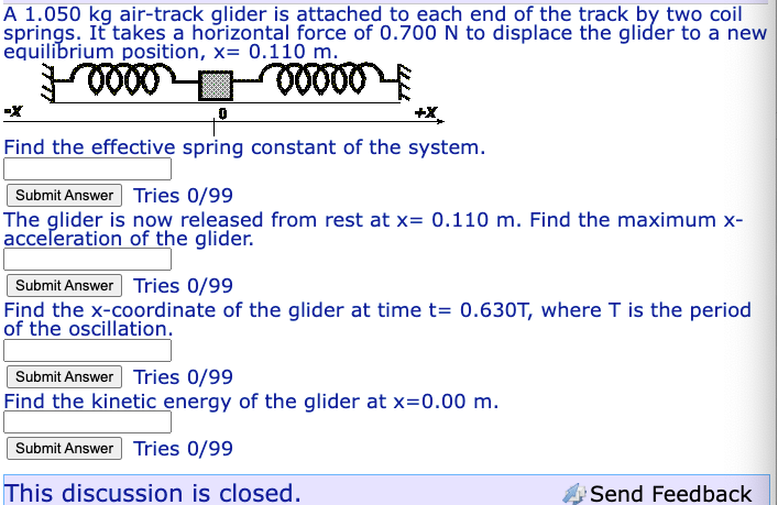 Solved A Kg Air Track Glider Is Attached To Each Chegg