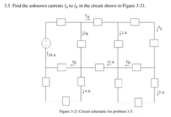 Solved Find The Unknown Currents Ia To Ie In The Circuit Chegg