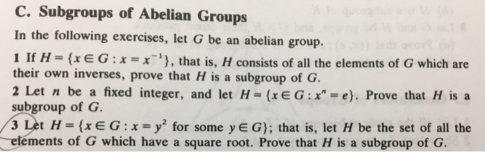 Solved In The Following Exercises Let G Be An Abelian Chegg