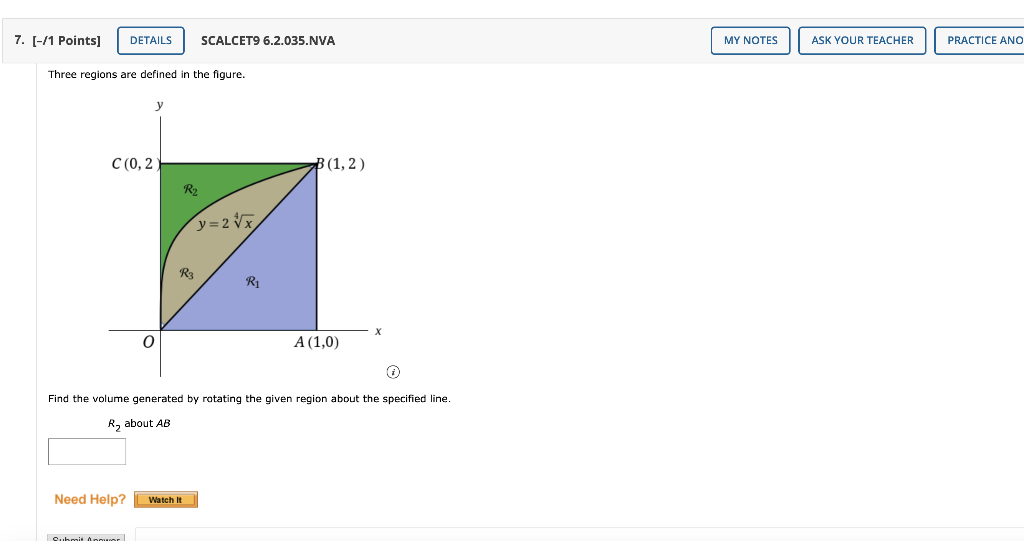 Solved 7 1 Points DETAILS SCALCET9 6 2 035 NVA MY NOTES Chegg