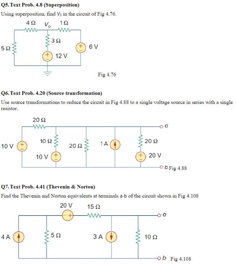 Solved Using Superposition Find V In The Circuit Of Fig Chegg