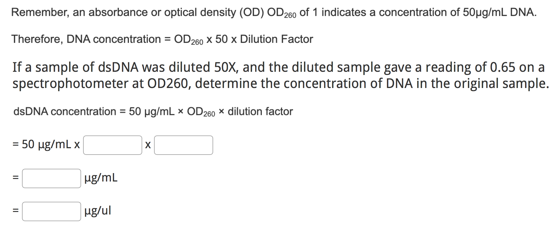 Solved Remember An Absorbance Or Optical Density Od Od Chegg