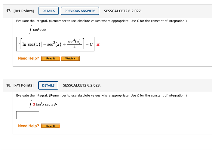 Solved Points Details Previous Answers Sesscalcet Chegg