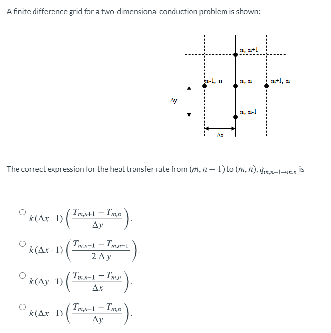 Solved A Finite Difference Grid For A Two Dimensional Chegg