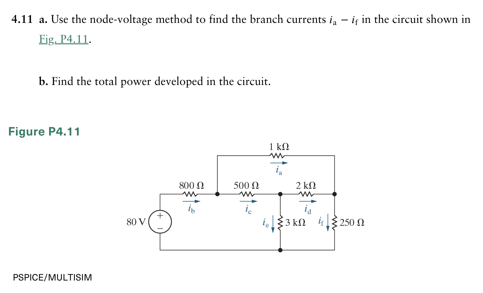 Solved 4 11 A Use The Node Voltage Method To Find The Chegg