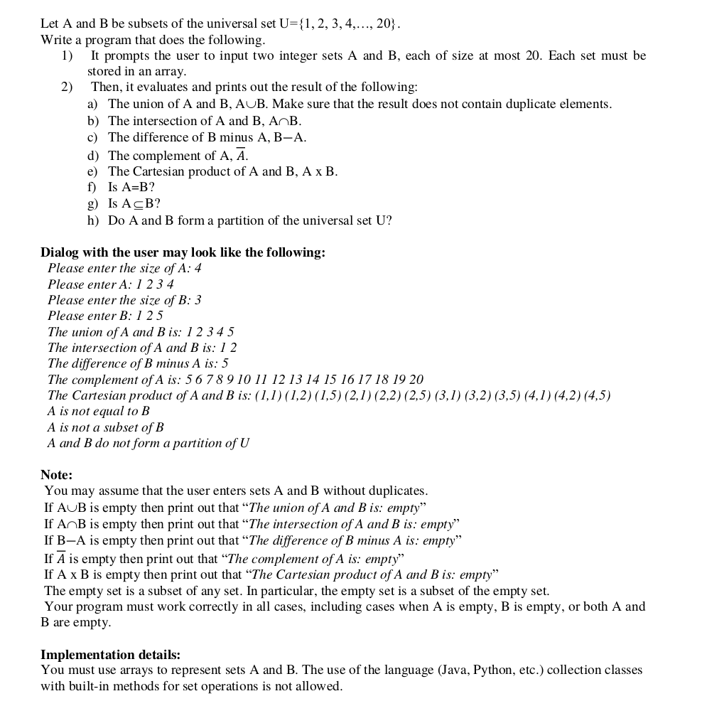 Solved Let A And B Be Subsets Of The Universal Set U Chegg