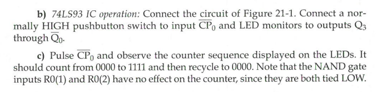 Solved B 74LS93 IC Operation Connect The Circuit Of Figure Chegg