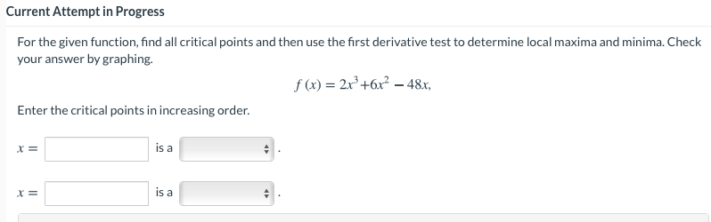 Solved Current Attempt In Progress For The Given Function Chegg