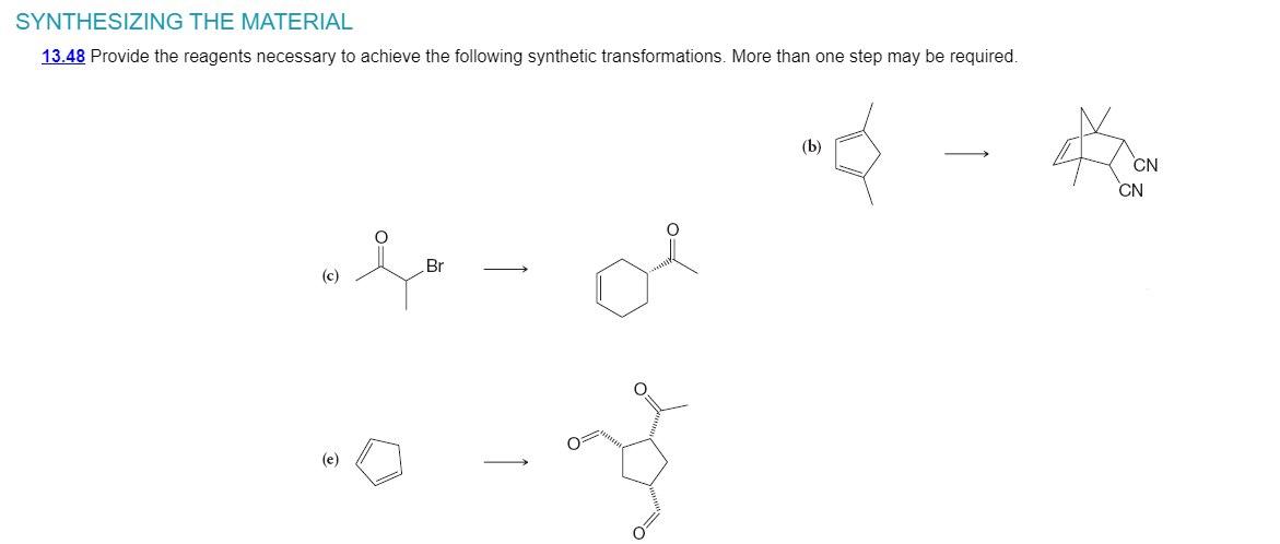 Solved Synthesizing The Material Provide The Reagents Chegg