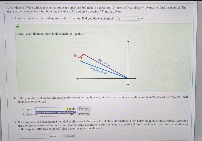 Solved An Airplane Is Flying With A Constant Altitude At A Chegg