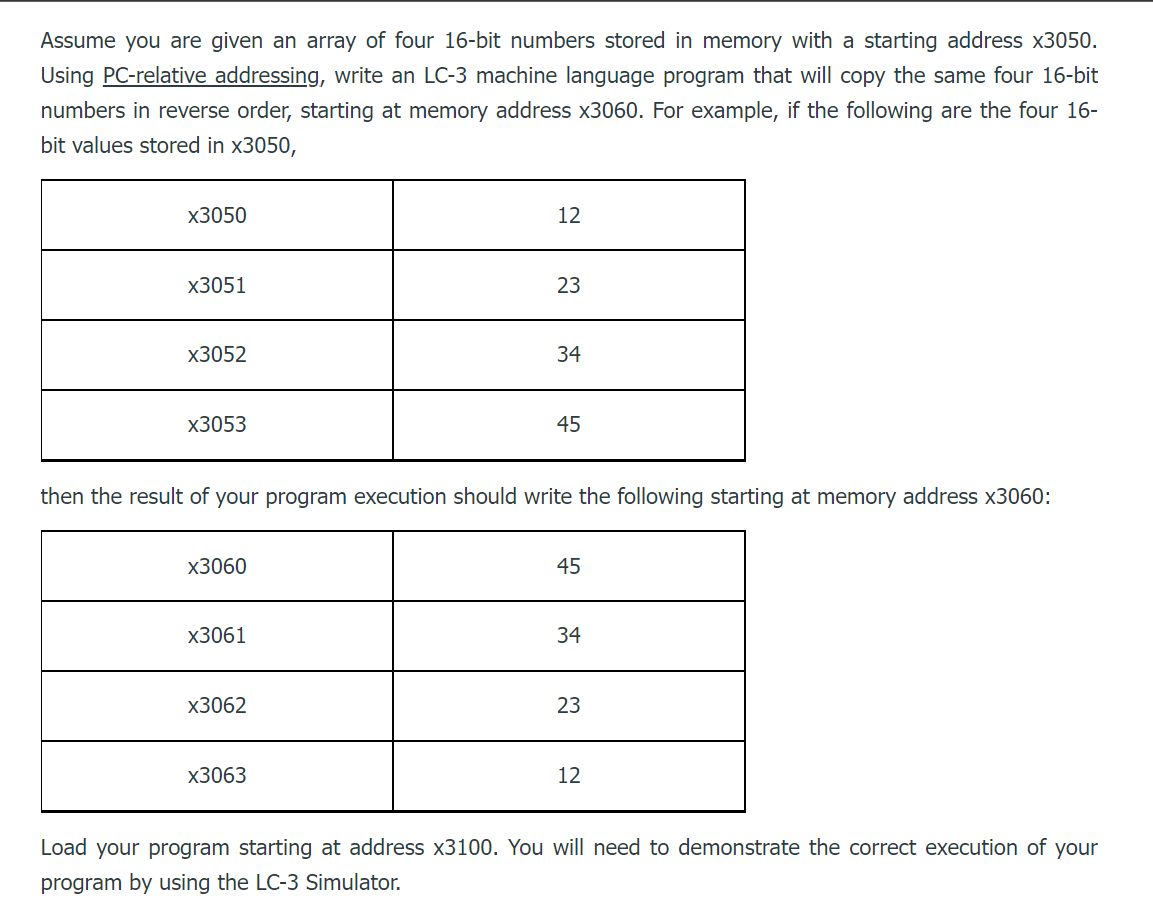 Assume You Are Given An Array Of Four 16 Bit Numbers Chegg