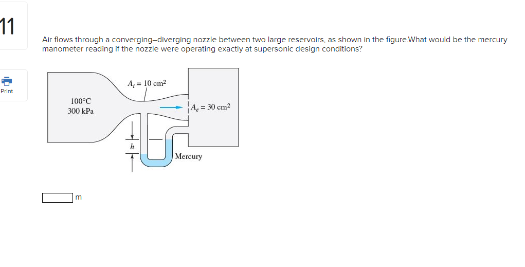 Solved 11 Air Flows Through A Converging Diverging Nozzle Chegg