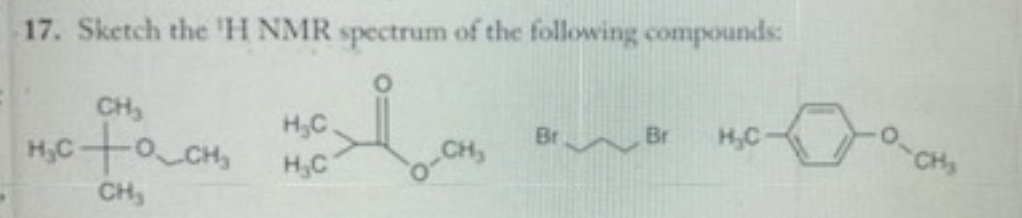 Solved 17 Sketch The H NMR Spectrum Of The Following Chegg