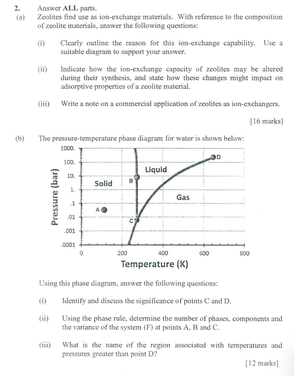 Solved 2 Answer ALL Parts A Zeolites Find Use As Chegg