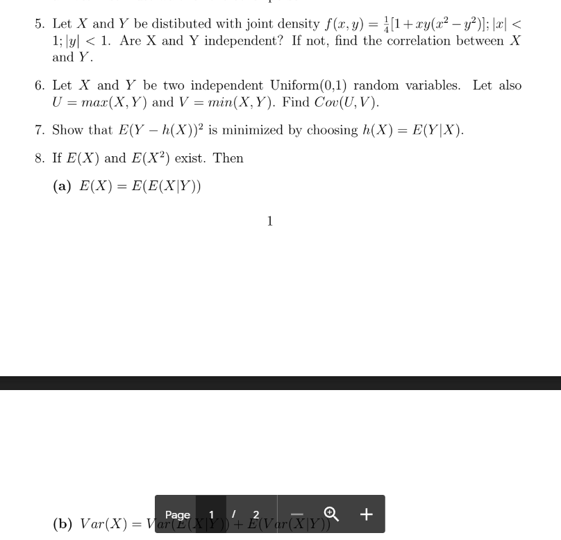 Solved 5 Let X And Y Be Distibuted With Joint Density Chegg