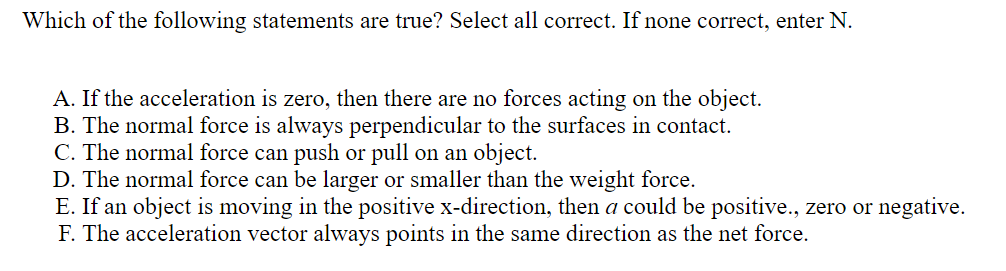 Solved Which Of The Following Statements Are True Select Chegg