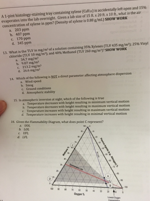 Solved A 1pint Histologystaining Tra Xylene (oeH10) Isa...