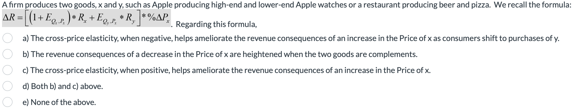 Solved A Firm Produces Two Goods X And Y Such As Appl