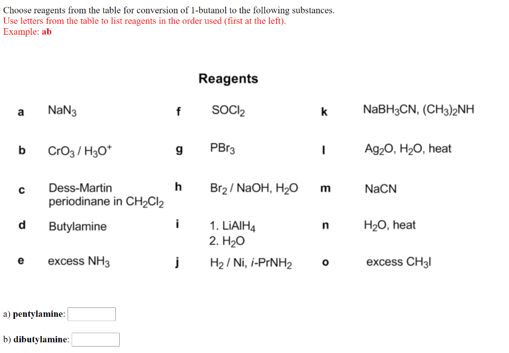 Solved Choose Reagents From The Table For Conversion Of Chegg